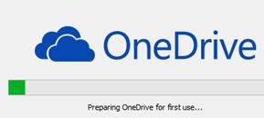 OneDrive preparing for first use