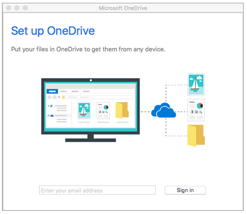 Sign in to OneDrive Next Gen Sync App